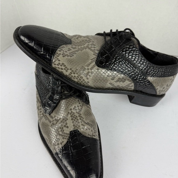 Stacy Adams Black and Gray Snakeskin Oxfords Stacy Adams Mens Genuine Snakeskin Black | Mercari main image 4
